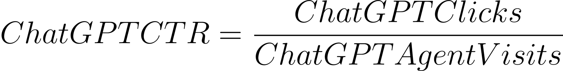 ChatGPT CTR formula: ChatGPT Clicks divided by ChatGPT Agent Visits