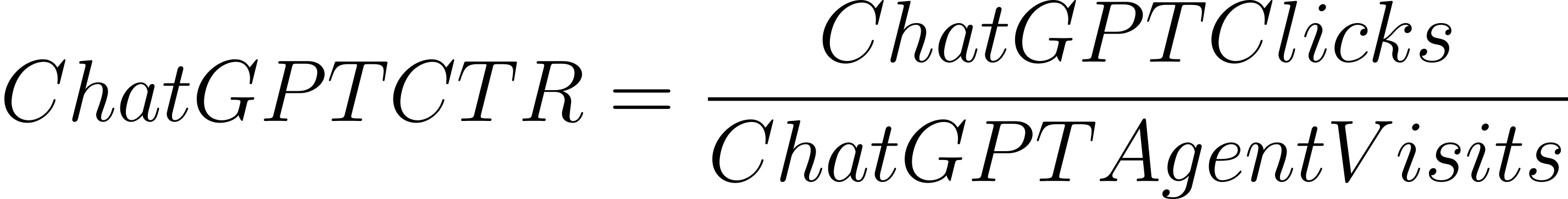 ChatGPT CTR formula: ChatGPT Clicks divided by ChatGPT Agent Visits